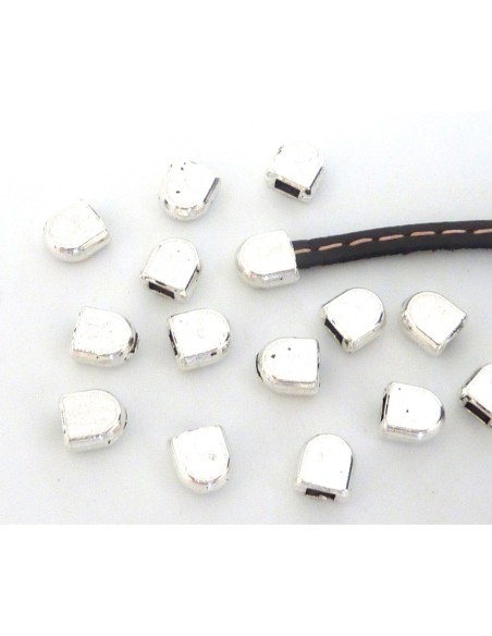 Embouts de finition pour lanière de 3mm métal argenté