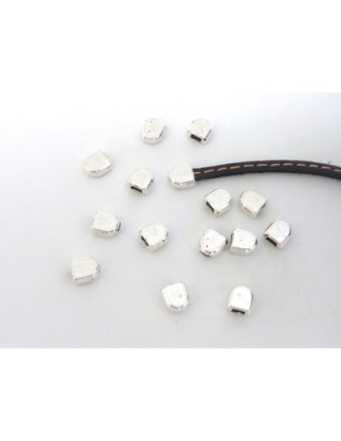 Embouts de finition pour lanière de 3mm métal argenté