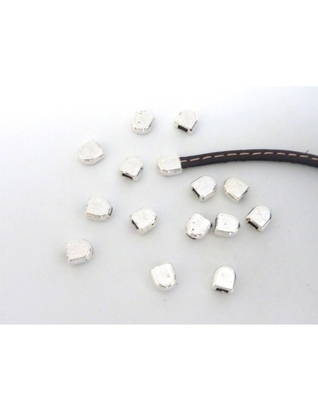 Embouts de finition pour lanière de 3mm métal argenté