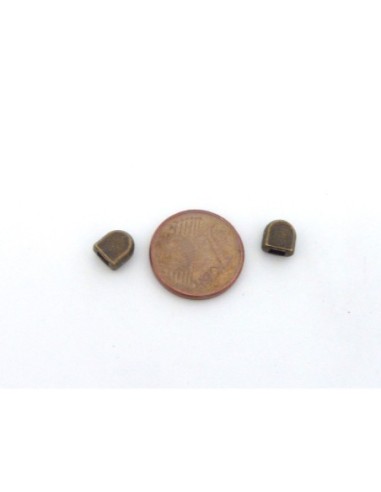 Embout de finition métal couleur bronze pour lanière de 3mm