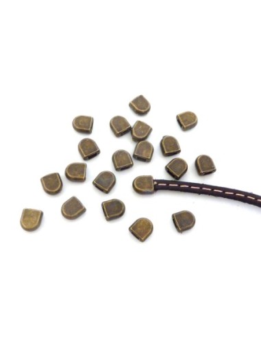 Embout de finition métal couleur bronze pour lanière de 3mm