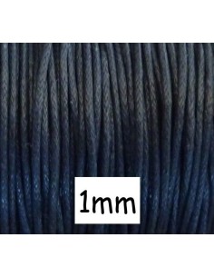 Fil coton ciré 1mm bleu marine foncé - idéal bracelet Wrap