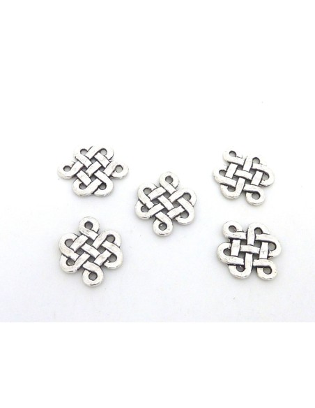 Perle connecteur argenté style celtique