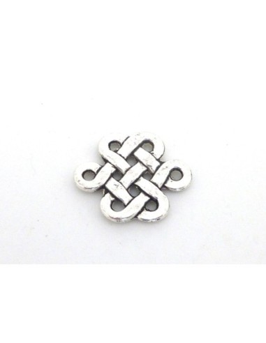 Perle connecteur fresque argenté style celtique