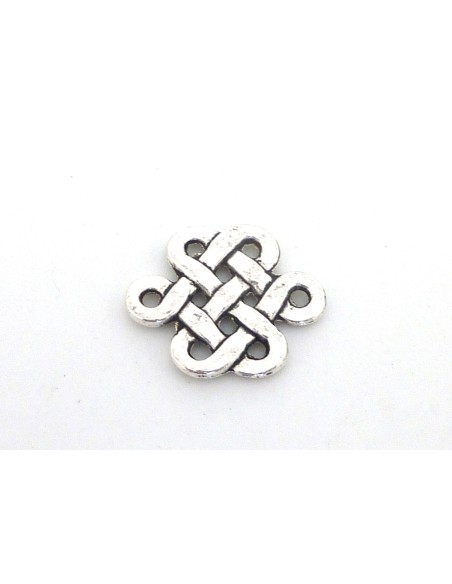 Perle connecteur fresque argenté style celtique