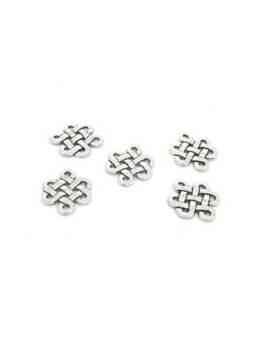 Perle connecteur argenté style celtique en métal