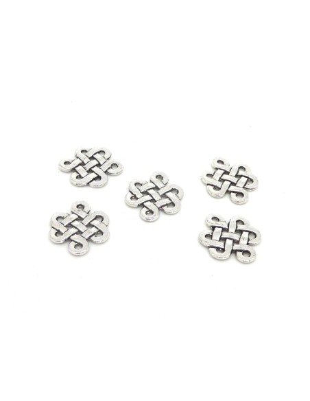 Perle connecteur argenté style celtique en métal