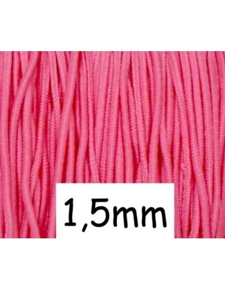 élastique rond rose lumineux 1,5mm