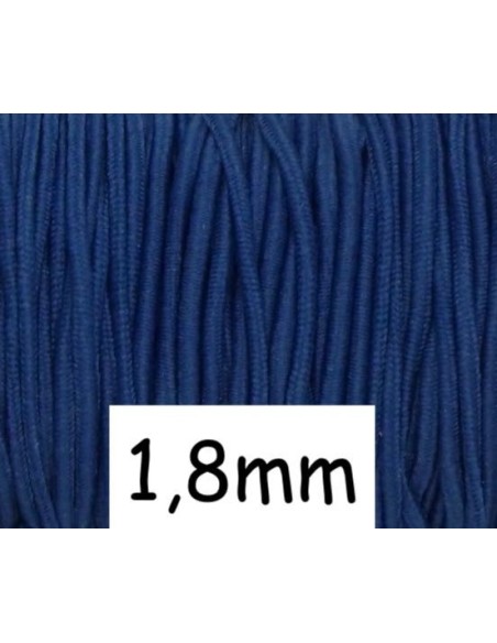 Elastique rond 2mm bleu cobalt pour masque