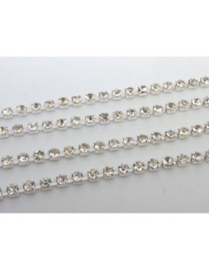 Chaînette strass en métal argenté