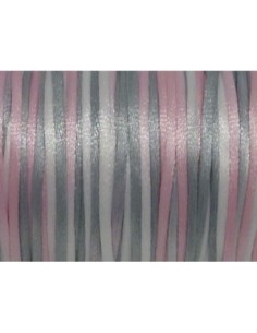 Cordon queue de rat 2mm blanc, rose, gris