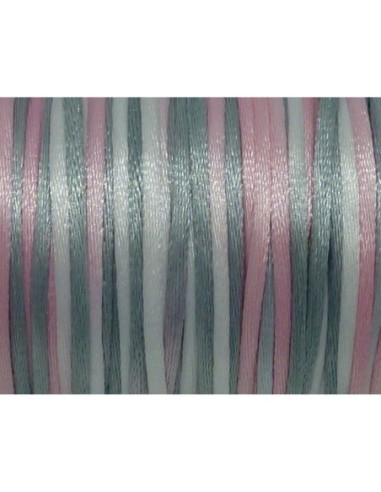 Ficelle chinoise 2mm blanc, rose, gris