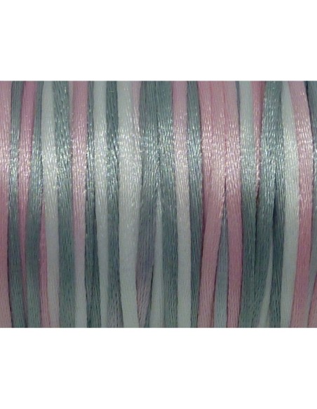 Ficelle chinoise 2mm blanc, rose, gris