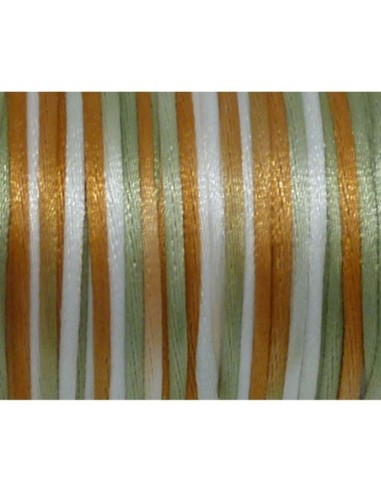 Ficelle chinoise 2mm dégradé vert amande, rouille, blanc