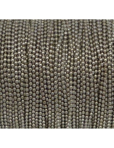 Chainette bille très fine en métal argenté