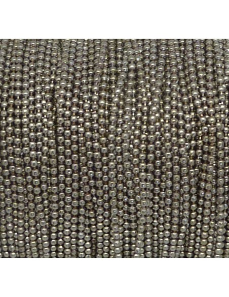 Chainette bille très fine en métal argenté