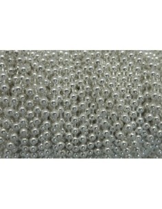 1m de chaînette bille 3,3mm en métal argenté brillant blanc 2