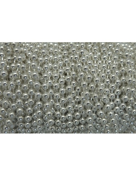 1m de chaînette bille 3,3mm en métal argenté brillant blanc