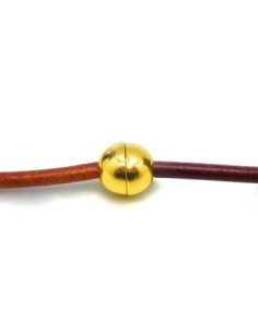 Fermoir aimanté pour cordon de 3,5mm  en métal doré - boule 2