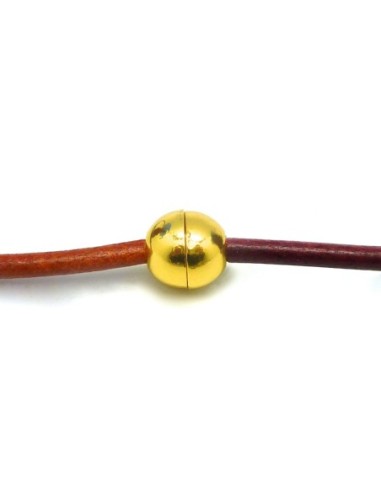 Fermoir aimanté pour cordon de 3,5mm  en métal doré - boule