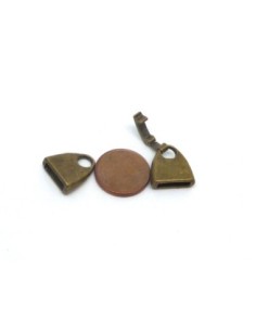 Fermoir clip pour lanière cuir 10mm en métal de couleur bronze 2