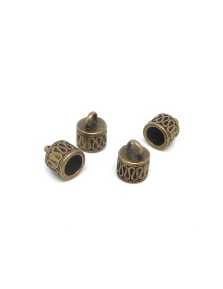 Embout pour cordon de 8mm en métal de couleur bronze
