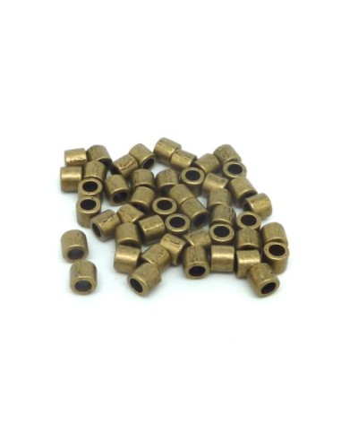 Perles tube 5mm lisse en métal de couleur bronze trou 3mm