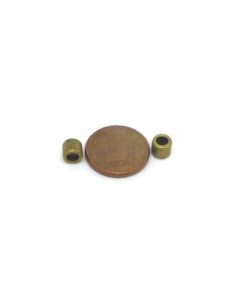 Perles tube 5mm lisse en métal de couleur bronze trou 3mm 2