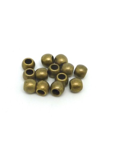 perle pas chère en métal de couleur bronze ronde