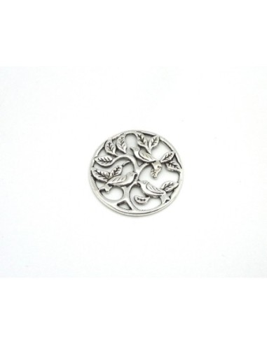 3 Pendentifs connecteur 33mm arbre et oiseaux...