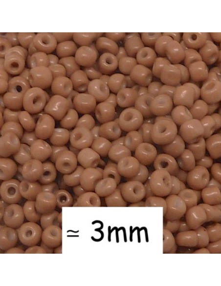 Perle de rocaille marron clair 3mm pour création DIY