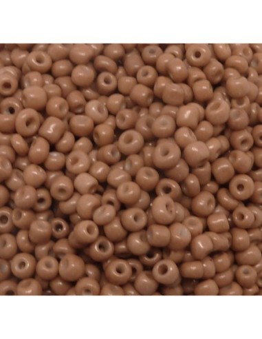 Perle de rocaille marron clair 3mm pour création boucle d'oreille