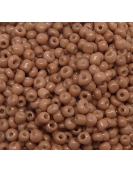 Perle de rocaille marron clair 3mm pour création boucle d'oreille