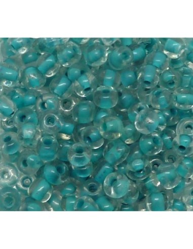 R-20g soit environ 210 perles de rocaille 4,2mm de couleur bleu/vert en verre