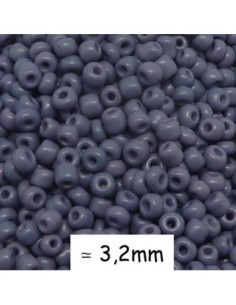 Perle de rocaille 3mm mate bleu lavande gris