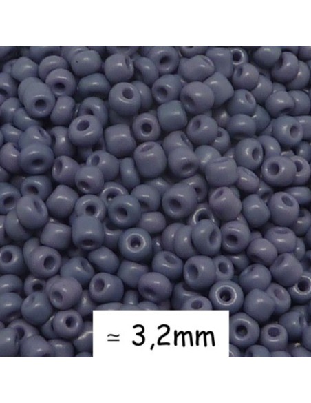 Perle de rocaille 3mm mate bleu lavande gris