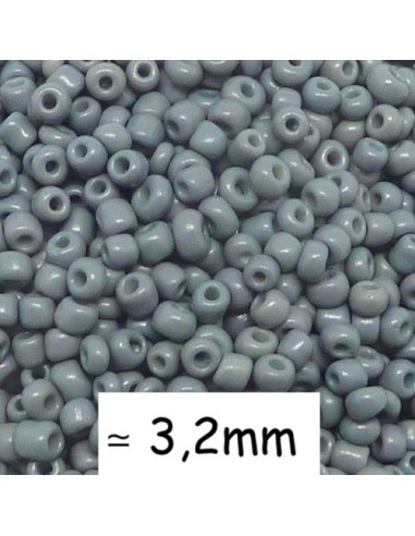 Perle rocaille mate gris souris 3mm pour création DIY