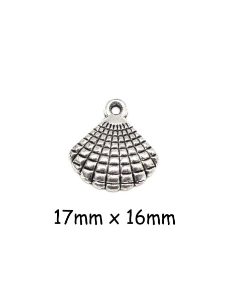 Breloque argenté coquille saint jacques pas chere en métal