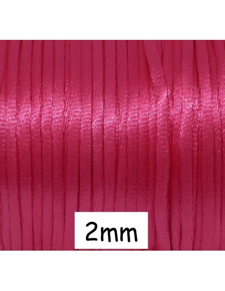 20m Cordon Queue de rat 2mm rose vif quasi fluo 2mm