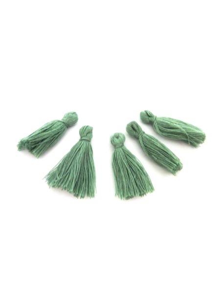 R-Lot de 5 Petits Pompons vert mousse 3cm en polyester