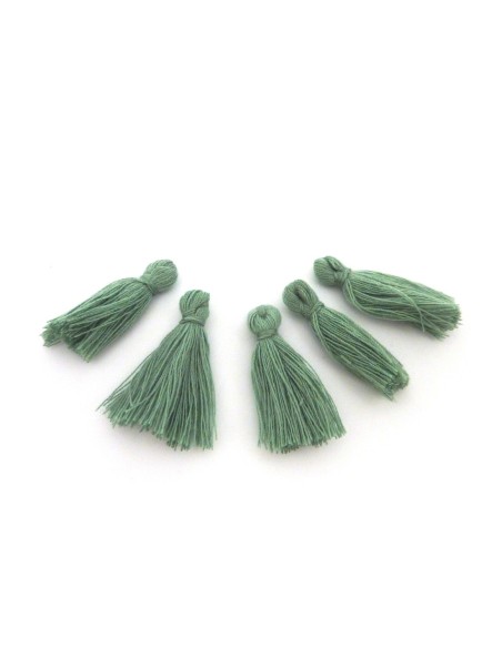 R-Lot de 5 Petits Pompons vert mousse 3cm en polyester