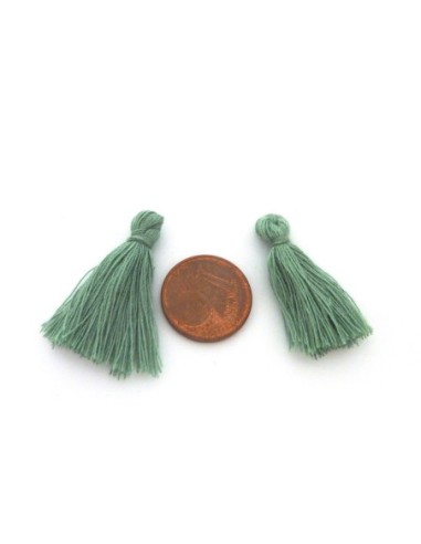 R-Lot de 5 Petits Pompons vert mousse 3cm en...
