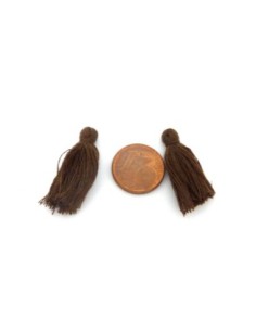 Lot de 5 Petits Pompons marron 2,5cm - 3cm en polyester et coton 2