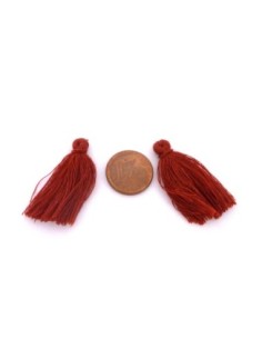 Pompons rouge brique 3cm en polyester 2