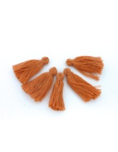 Lot de 5 Petits Pompons orange marron abricot 3cm en...