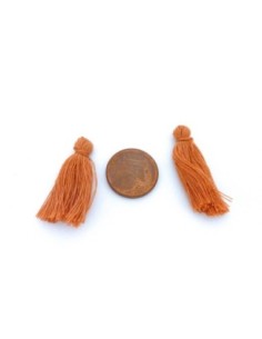 Lot de 5 Petits Pompons orange marron abricot 3cm en... 2
