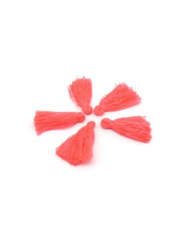 Lot de 5 Petits Pompons rose fluo 3cm en polyester