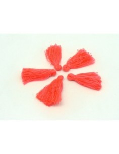Lot de 5 Petits Pompons rose fluo 3cm en polyester 2