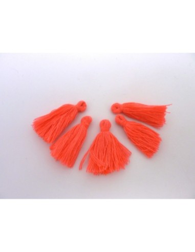 Lot de 5 Petits Pompons rose fluo 3cm en polyester