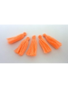 R-Lot de 5 Petits Pompons orange saumon 3cm en polyester 2